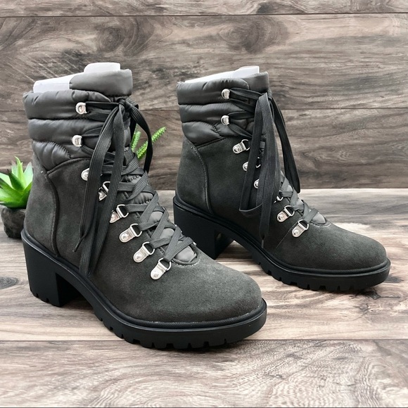 NIB Nine West Persia Leather Lug Sole Hiker Boots - Picture 5 of 12